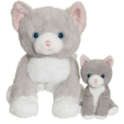 Teddykompaniet The Cat Tuva With Kitten 23 CM Grey 23 CM Teddykompaniet The Cat Tuva With Kitten 23 CM Grey 23 CM