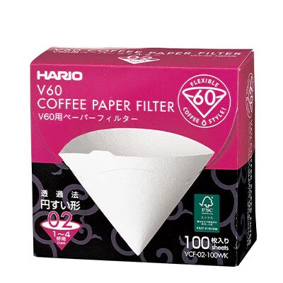 Hario V60 100 pakk kaffefilter i eske