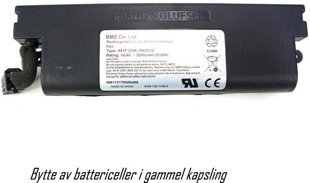 Altitec Cellebytte/rep av batteri for Bang & Olufsen Beolit 12 14,4V 3500mAh Li-ion 4S1P CGR-18650CG