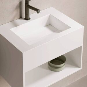 Lavabo Bari Solid Surface 35x50cm Servant -Veggmontering M/hylle