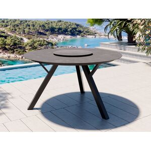 SparMax Jamaica Rundt Spisebord 135 Cm M/lazy Susan I Antrasitt Aluminium