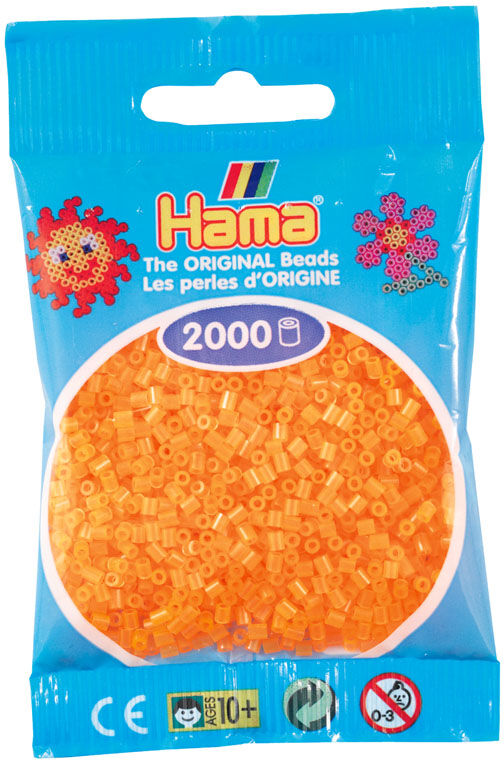 Hama Mini 2000 Perler Neon Oransje 38