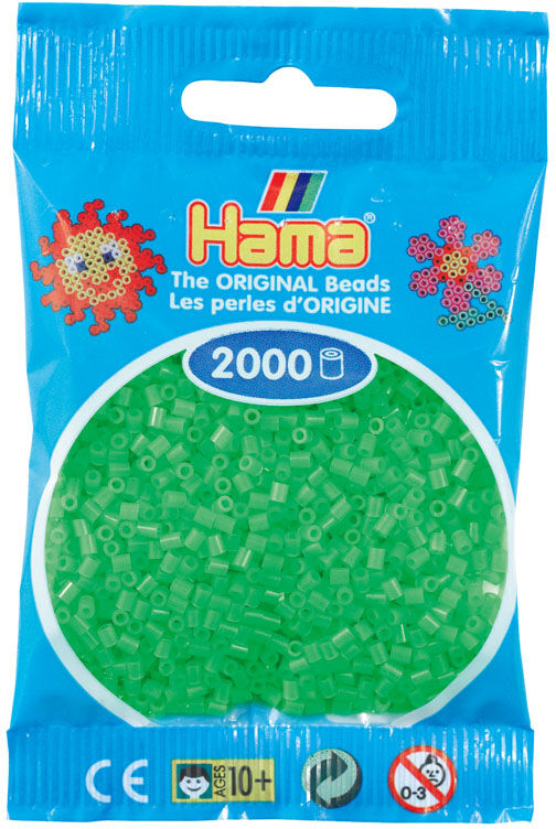 Hama Mini 2000 Perler Fluorescent Grønn 42