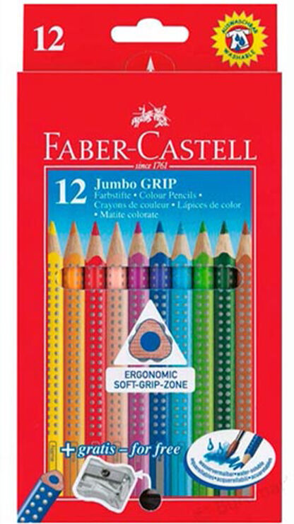 Faber-Castell Faber Castell Jumbo Grip- 12stk Fargeblyanter Med Spisser