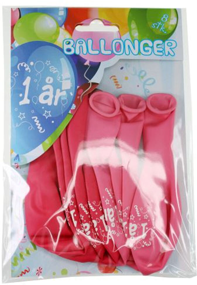 8 Ballonger I Rosa- 1år