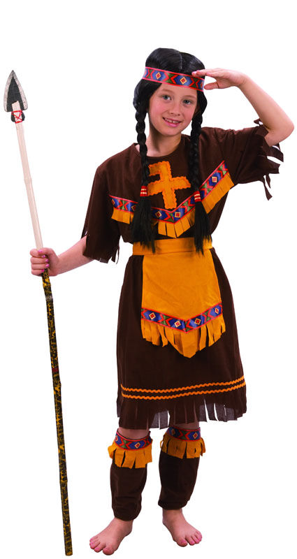Indianerkjole Kostyme - Small 4-6 År