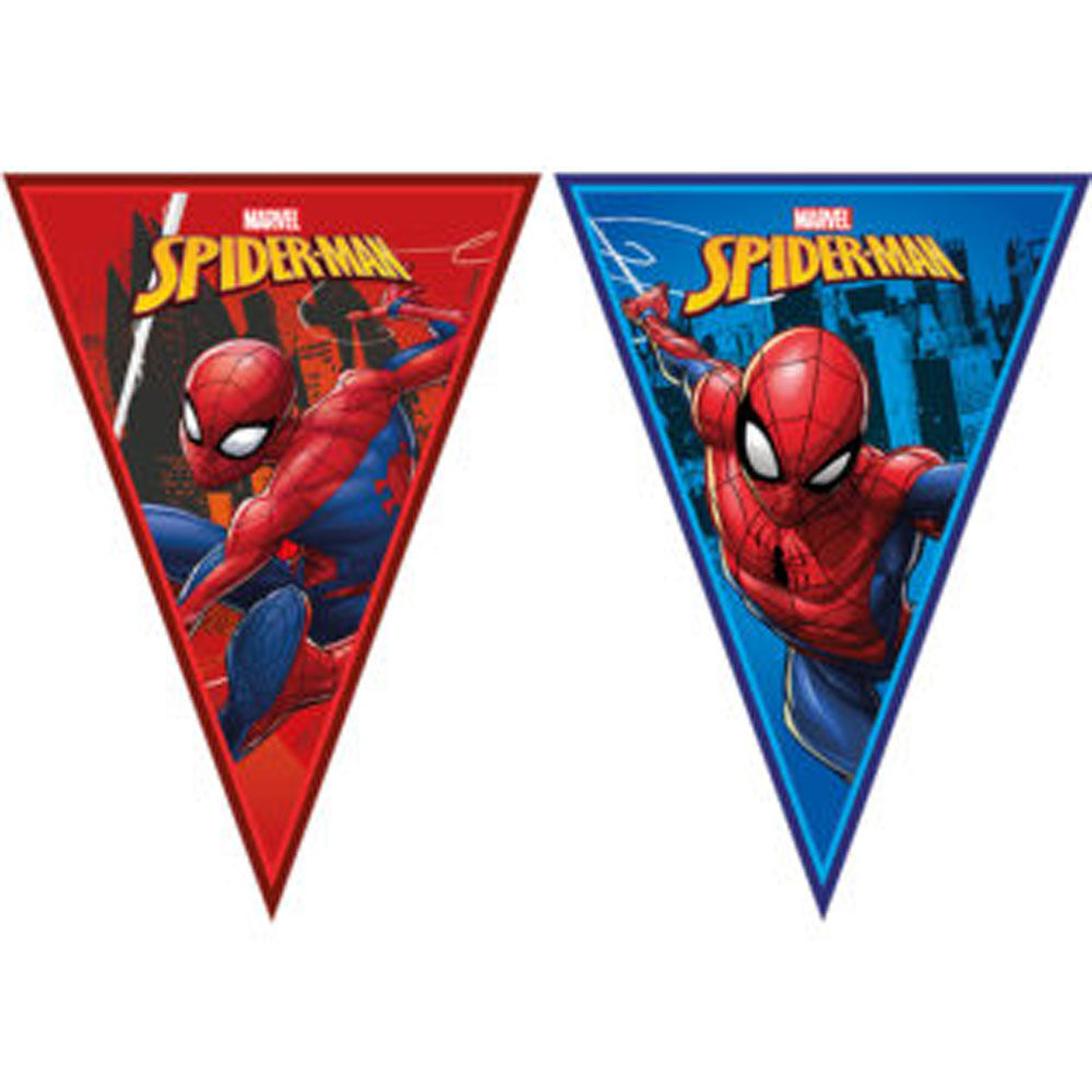 Marvel Spider-Man Bursdagsbanner 2,3 Meter Med 9 Flagg