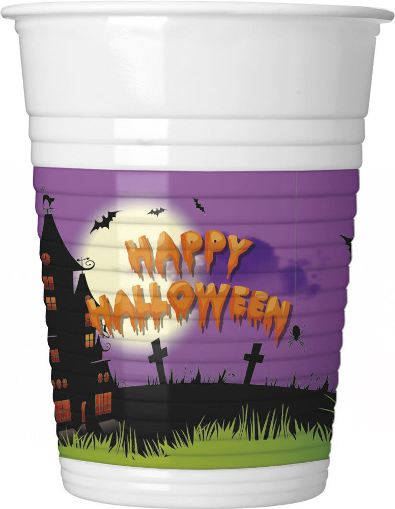 Halloween Plastkopper 2 Dl 8 Stk