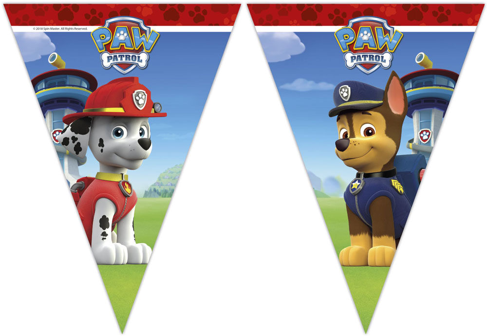 Paw Patrol - Bursdagsbanner 2,1 Meter Med 9 Flagg