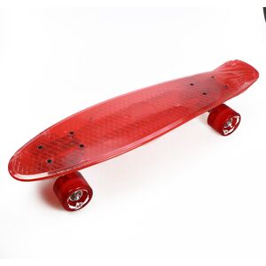 Street Runner Transparent Retro Skateboard - Rød