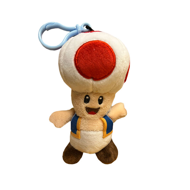 Nintendo Super Mario Plysj Nøkkelring 14 Cm - Toad