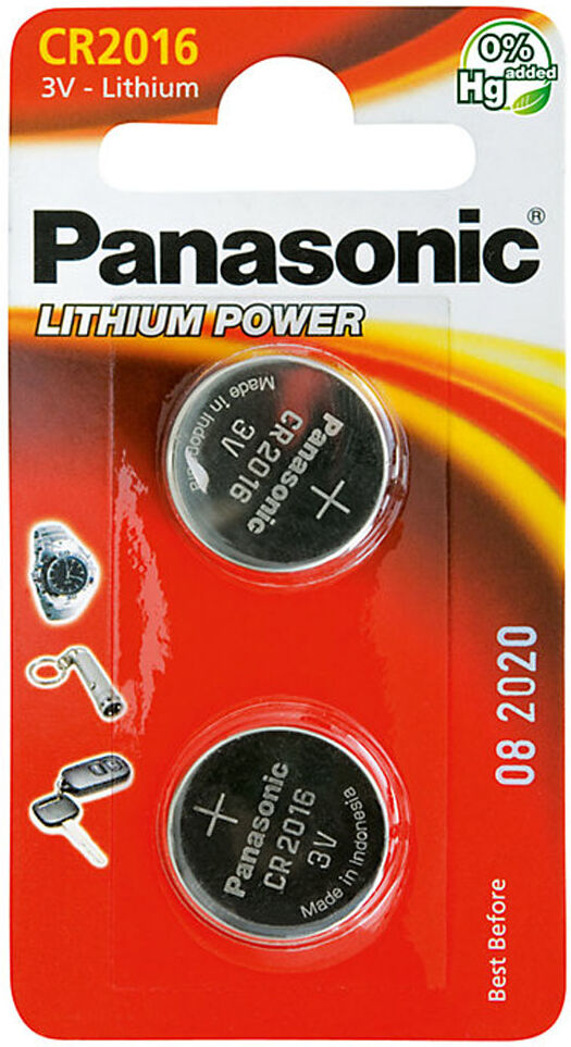 Panasonic Cr-2016 Batterier 2 Stk