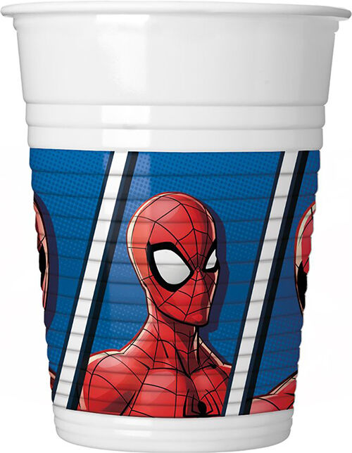 Marvel Spider-Man Plastkopper 2 Dl - 8 Stk