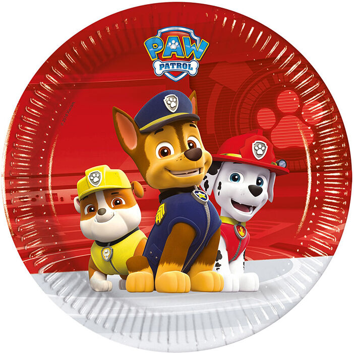 Paw Patrol Papptallerken 20 Cm - 8 Stk