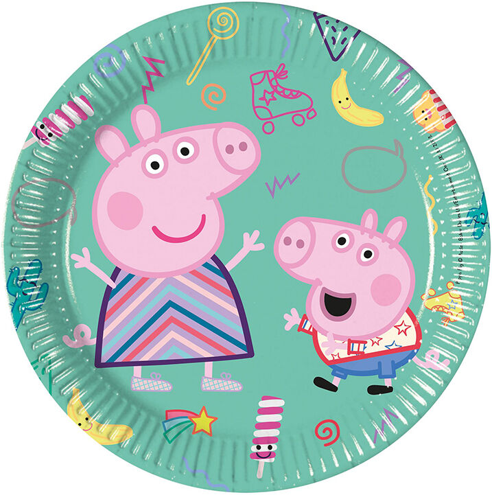 Peppa Gris Papptallerken 20 Cm - 8 Stk