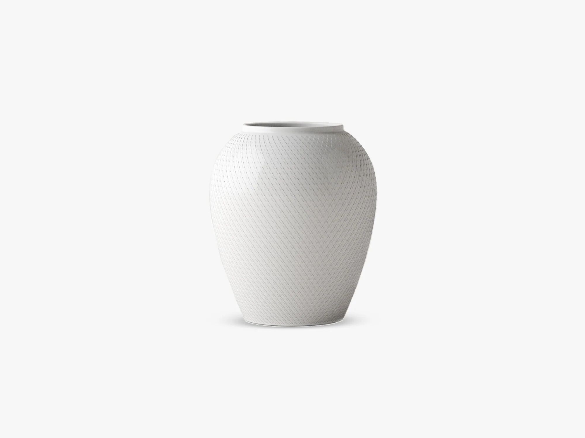 Lyngby Porcelæn Rhombe Vase H25, hvit