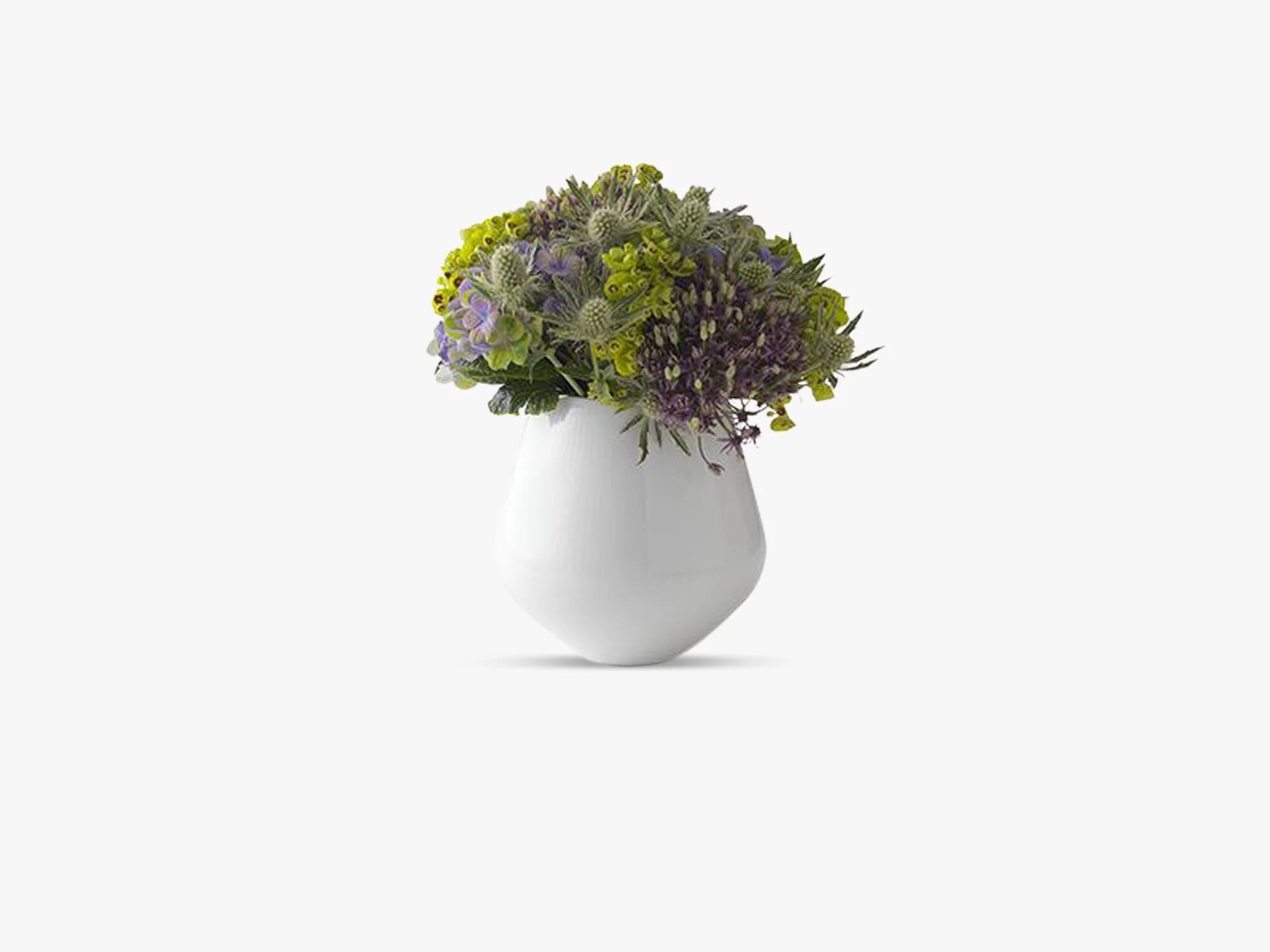 Royal Copenhagen Hvit Ribbed Vase Medium, 15 Cm