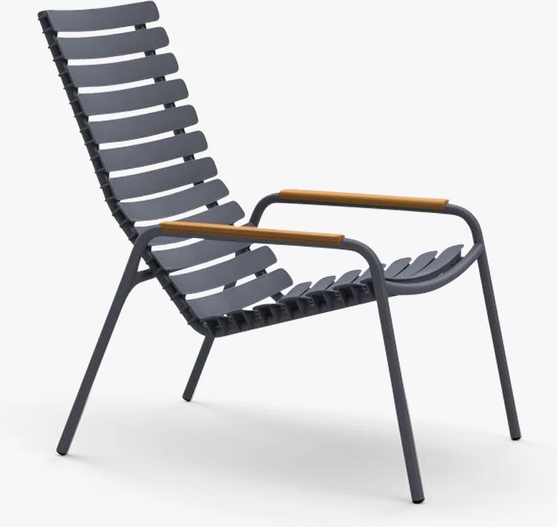 HOUE Reclips Lounge Chair, Mørk Grå / Bambus Armlen