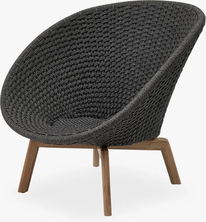 Cane-Line Peacock Lounge Chair W / Teak Ben, Teak / Dark Grey