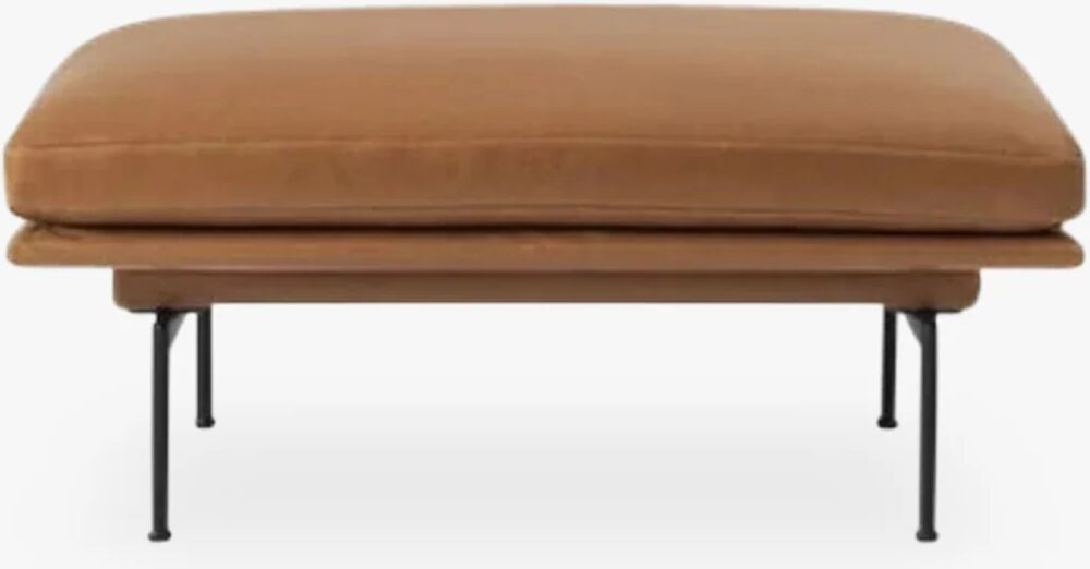 Muuto Outline Puff, Silk Leather - Cognac