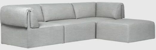 GUBI Wonder Sofa, 3 pers. med chaiselongue, K5042 / 43 Loop Linen, avtakbart deksel