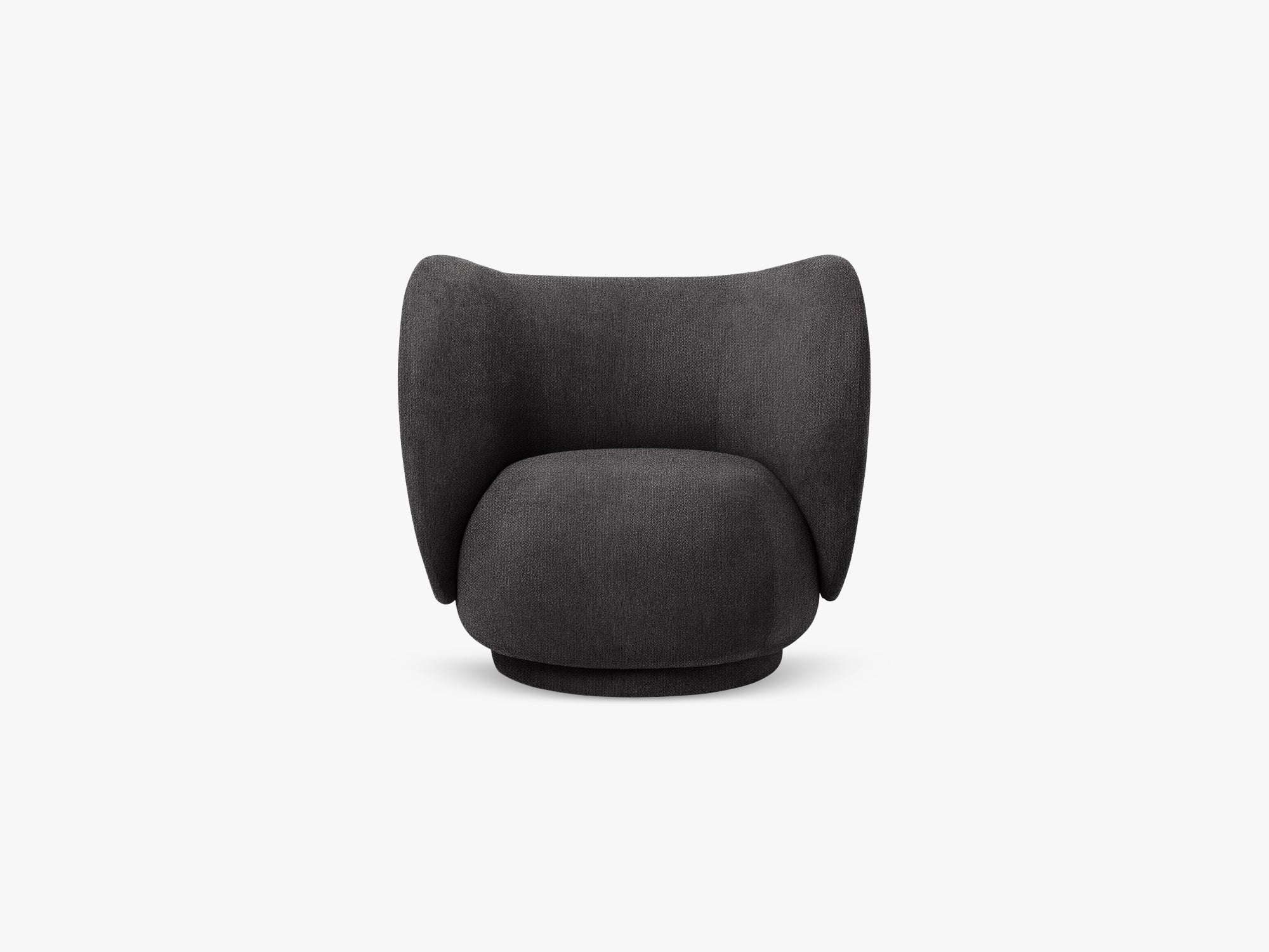 Ferm Living Rico Lounge Chair, Boucle - Varm mørk grå
