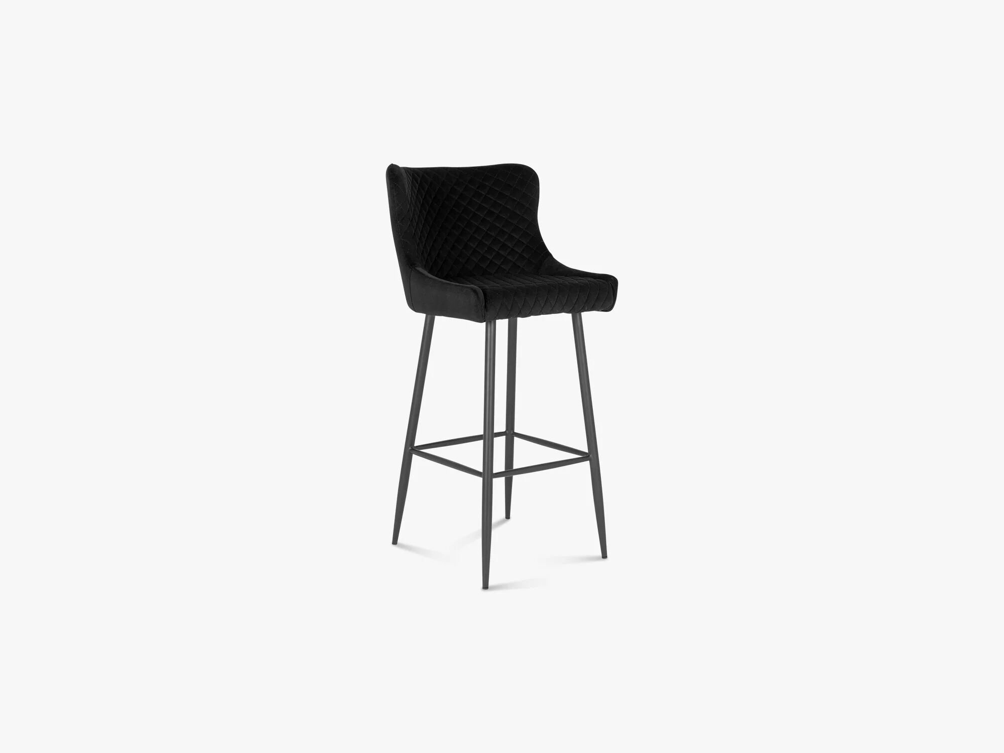 Nordic Essentials Dallas barstol, barstol i svart velour med svarte ben