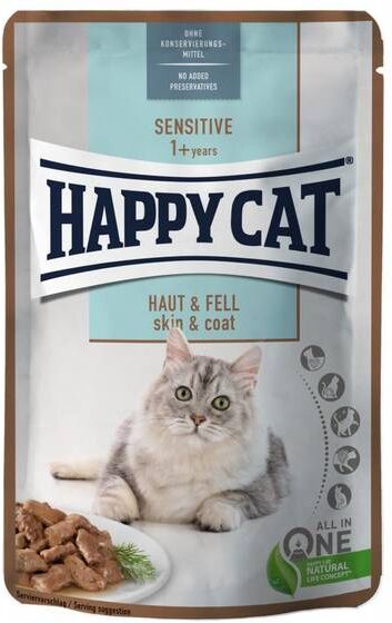 Happy Cat Sensitive Hud Og Pels, Laks Og Kylling 85g