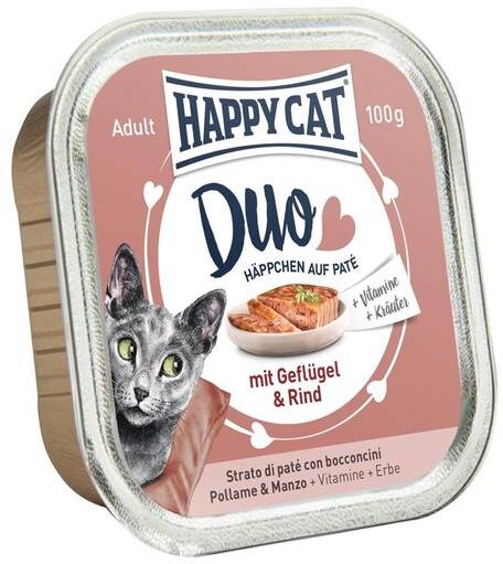 Happy Cat Duo Meny, Fugl Og Kjøtt 100g