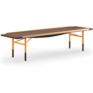 House of Finn Juhl Table Bench Large, With Brass Edges, Oak, Burnished Steel