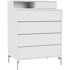 Montana Keep Chest Of Drawers - New White / Matt Chrome Legs