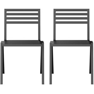 NINE 19 Outdoors - Stacking Chair Set Of 2, Black