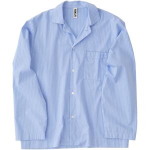 Tekla Poplin Pyjamas Shirt - Blue Pin Stripes - L