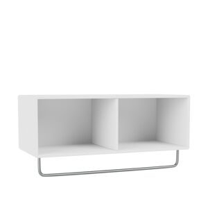 Montana Coat Shelf With Clothes Rack - New White