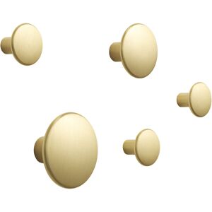 Muuto The Dots Metal Coat Hooks Set Of 5, Brass