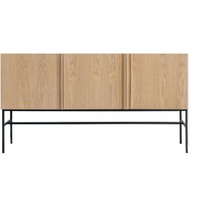 Fogia Boss Sideboard 3 Doors, Stained Oak, Stained Black, Stone Top, Wood Underlay