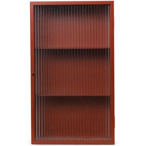 Ferm Living Haze Wall Cabinet / Reeded Glass/oxide Red