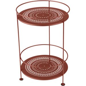 Fermob Guinguette Side Table With Perforated Double Top Red Ochre 20