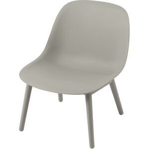 Muuto Fiber Lounge Chair Wood Base Grey/ Grey