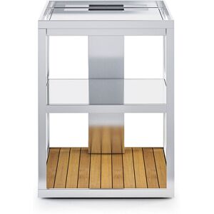 Röshults Open Kitchen Frame 50, Brushed Stainless Steel, Teak Bottom