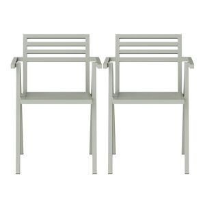 NINE 19 Outdoors - Stacking Arm Chair Set Of 2, Grey