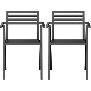 NINE 19 Outdoors - Stacking Arm Chair Set Of 2, Black