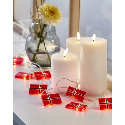 Funktion Led-Lysslynge Med 10 Norske Flagg X 230 Cm Funktion Led-Lysslynge Med 10 Norske Flagg X 230 Cm