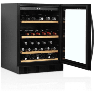 Tefcold vinkjøleskap - Modell TFW200-F med 48 flasker - Sort glassdør Tefcold vinkjøleskap - Modell TFW200-F med 48 flasker - Sort glassdør