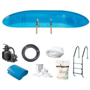 GRE Sumatra Oval Svømmebasseng - 30.000L, Hvit, 800x400x120cm - Svømmebasseng GRE Sumatra Oval Svømmebasseng - 30.000L, Hvit, 800x400x120cm - Svømmebasseng