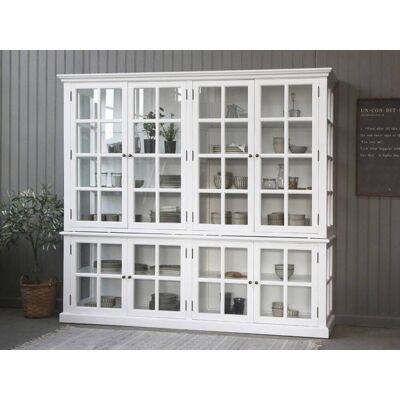 Chic Antique Hvit Vitrineskap - 8 Dører, Hyller Chic Antique Hvit Vitrineskap - 8 Dører, Hyller
