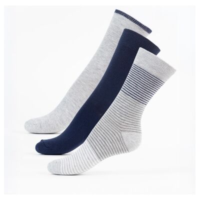 Safa Bessie Sokker 3 Par Grå/marine 36-40 Safa Bessie Sokker 3 Par Grå/marine 36-40