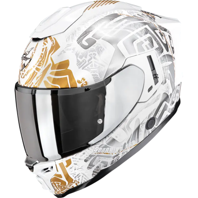 Scorpion EXO -1500 Air Sleek Str. Xl Exo-1500 Air Apus Pearl White-Grey-Gold Scorpion EXO -1500 Air Sleek Str. Xl Exo-1500 Air Apus Pearl White-Grey-Gold
