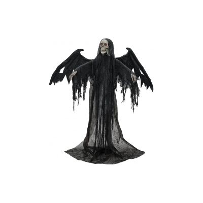 Halloween Dekoration, Animeret Figur Med Lys- og Lydeffekter, Sort Engel, 175x10 Halloween Dekoration, Animeret Figur Med Lys- og Lydeffekter, Sort Engel, 175x10