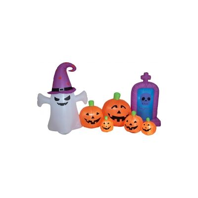 Halloween Dekoration, Figur med Lyseffekter, Oppustelig Spøgelsesfigur med Græsk Halloween Dekoration, Figur med Lyseffekter, Oppustelig Spøgelsesfigur med Græsk